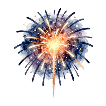 Watercolor abstract firework exploding with vibrant colors and artistic flair