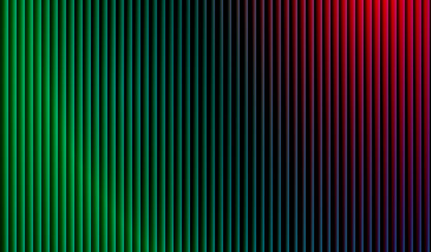 Abstract background with vertical lines in vibrant green and red gradient colors, creating a modern digital effect and rhythmic pattern design