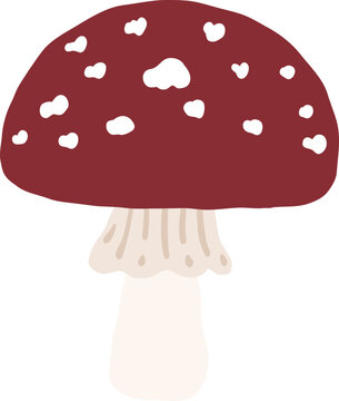 cute mushroom vegetable food vector cartoon illustration