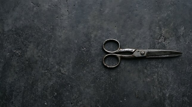 scissors in black background