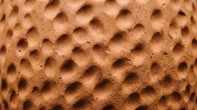 Brown clay pottery texture with dimples