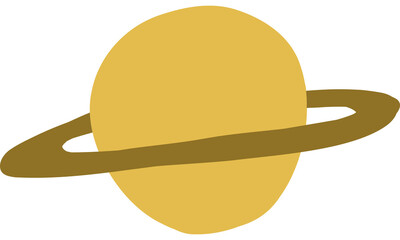 Saturn Planet with Rings Simple Space Illustration © Haley