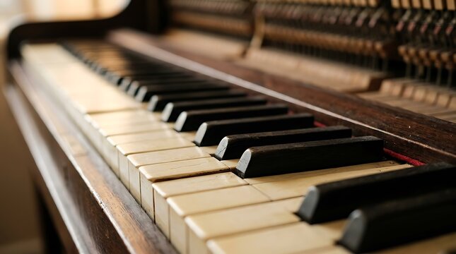 piano keys closeup