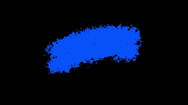 Blue amorphous shape shifts slightly against a black background