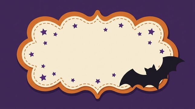 Vintage theater label with ornate frame and decorative bunting.