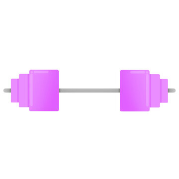 Purple barbell gym equipment vector illustration