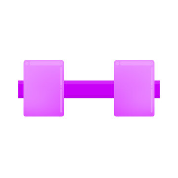 Purple fitness dumbbell flat vector illustration