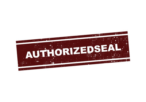 Red authorized seal stamp with distressed edges illustration