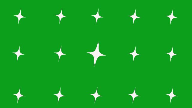 Twinkling stars glow fields flying in space starburst light, lining stars and sparkle twinkle light night sky, glitter motion explosion animated effect, star motion graphics with green screen, 4k