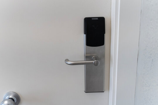 Modern Electronic Door Lock With RFID Card Reader And Handle