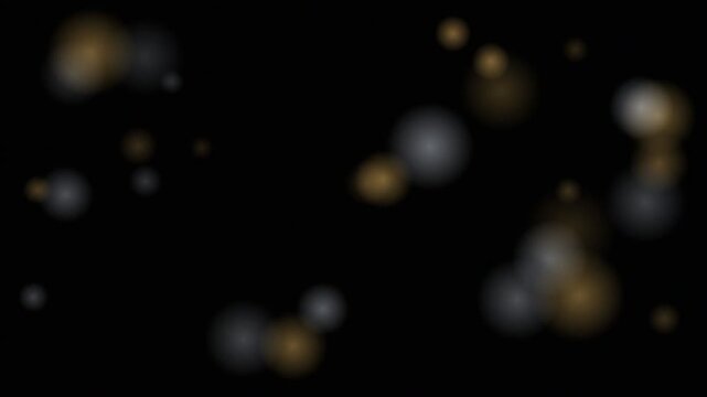Golden bokeh light particles drifting on true black screen blend overlay loop