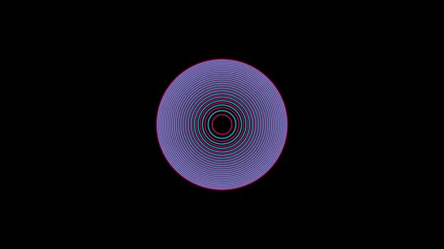 Hypnotic Concentric Circles - Retro Purple and Aqua Optical Illusion