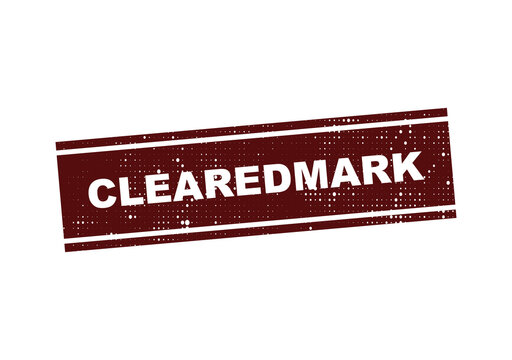 Red vintage cleared stamp mark with distressed edges illustration