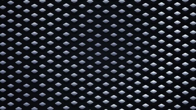 Abstract background featuring a repeating pattern of dark, rounded square shapes with subtle light reflections, creating a modern and sophisticated 3d geometric texture