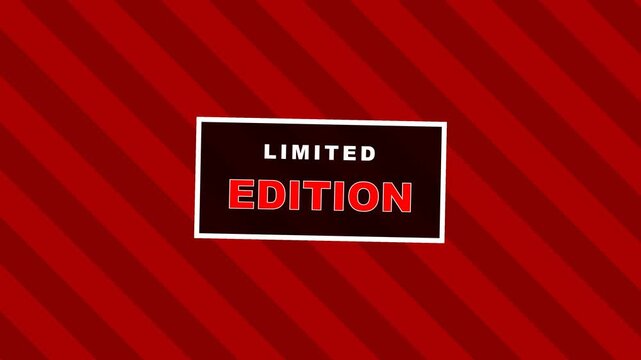 Limited edition label displayed on red diagonal stripes
