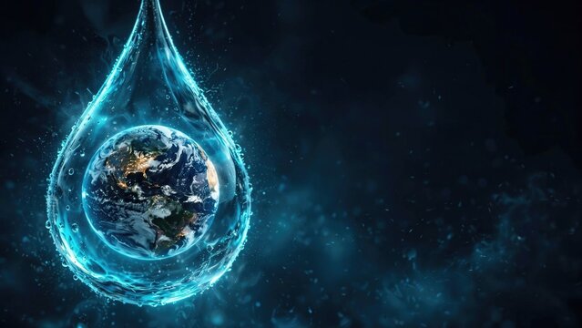 Global Earth Energy Concept in Glowing Blue Sphere