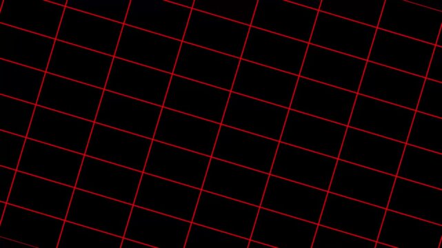 Red color rectangle rotating grid abstract design display wallpaper and display background on black background.4k