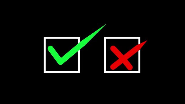 Checking check mark animation in black background,motion graphic animation.