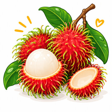 rambutan on white background