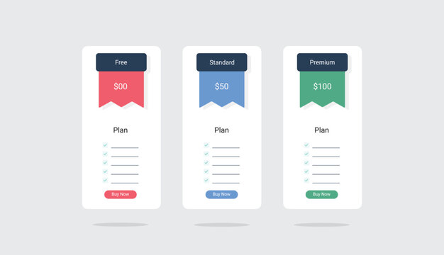 Modern Pricing Table Template Design &ndash; Business Subscription Plan Comparison Layout.