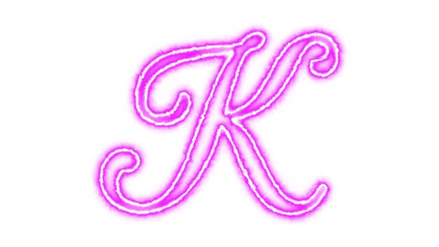 Elegant Black Script Letter K with Sweeping Calligraphic Strokes on Transparent Background