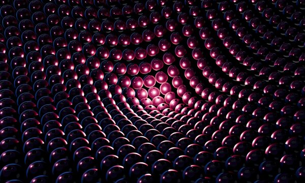 Glowing Pink Core in a 3D Orb Vortex