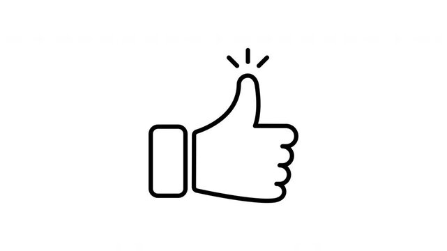 Thumbs Up Gesture Animated Icon With Alpha Channel. Approval, Agreement, And Positive Feedback Motion Graphic. Social Media Interaction And Communication. On Transparent Background