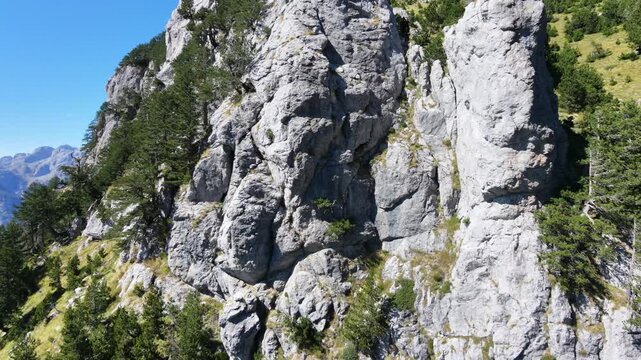 amazing Albanian Alps. Valbona trail. autumn background