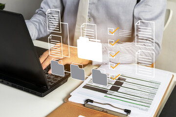 The concept of file access and auditing, searching and editing of data management information within the company that business people must consider. © oselote
