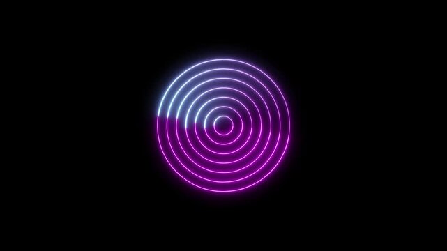 Neon animation circle spiral design.