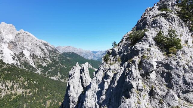 amazing Albanian Alps. Valbona trail. autumn background