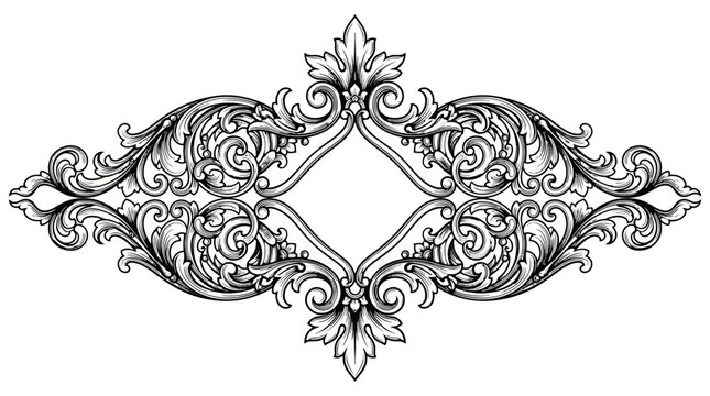 Vintage floral scroll ornament