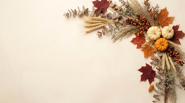Elegant arrangement of dried flowers and pampas grass against a neutral background