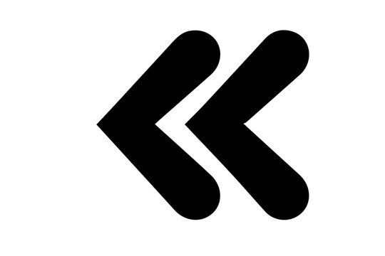Double left arrow icon isolated on transparent background for navigation and user interface design