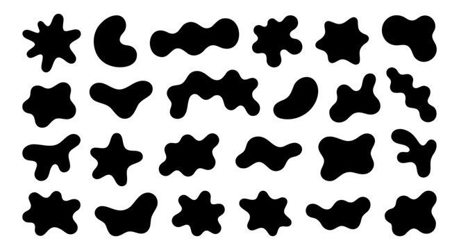 Abstract blob shapes set with irregular forms for graphic design, logo and patterns