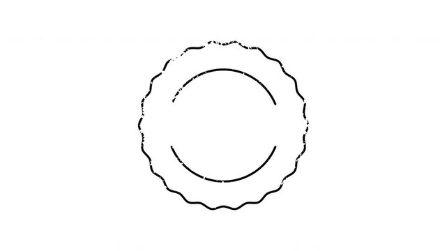 Decorative scalloped seal stamp animation