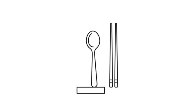 Chopsticks And Spoon Movement Animation