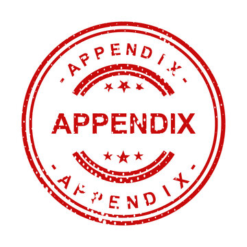 Red vintage appendix circular stamp logo illustration