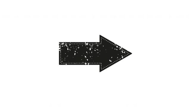 Black distressed arrow stamp animation