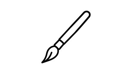 Fototapeta premium Paint brush icon features soft bristles for artistic drawing activities.
