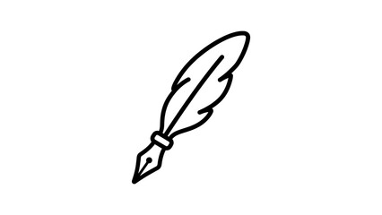 Obraz premium Quill pen feather ink nib black line art for classic writing theme.