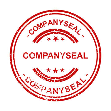 Red company seal stamp with circular border illustration