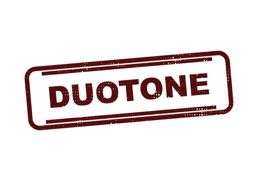 Red duotone stamp with text isolated on white Vector, illustration