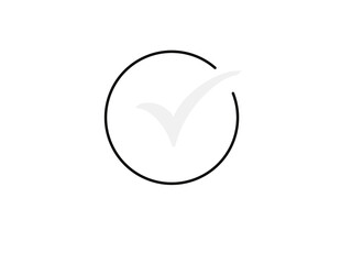 White tick mark icon inside black circle png file type transparent background  © Therealnoor