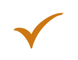 Hand drawn yellow orange tick mark icon symbol png file type on transparent background © Therealnoor