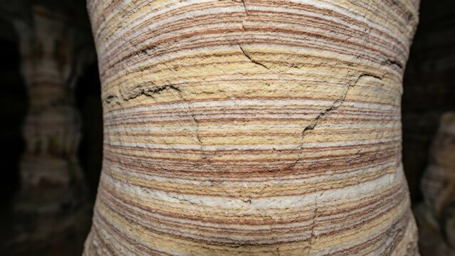 Abstract Macro Texture of Multi-Colored Sedimentary Rock Stratification Layers