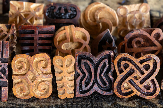 Carved wooden adinkra stamps, Kumasi, Ghana