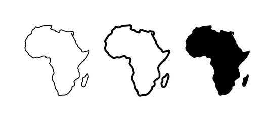 Africa map outlines and silhouette for travel and geography design © Arman