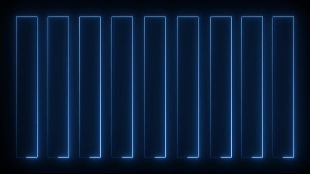 Blue color glowing neon box lines light, bright animation.4k