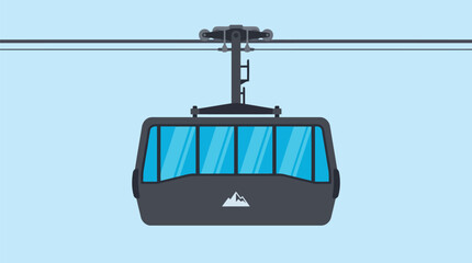 Cable car gondola lift moving on a ropeway for winter mountain travel © @ahmedmaynul